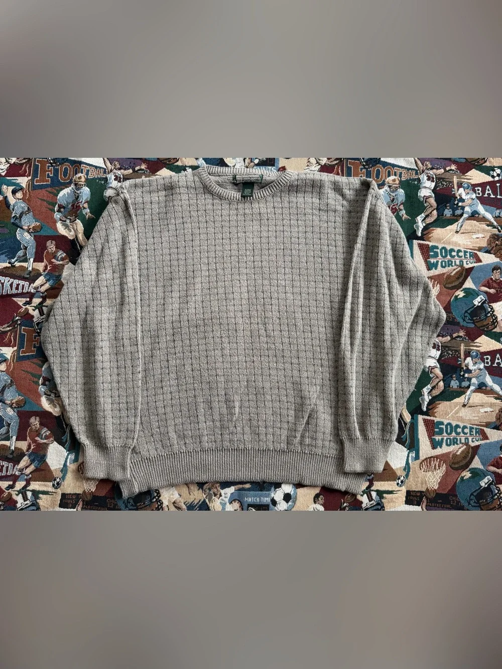 Vintage 90s Men’s Bass Brown 100% Cotton Knit Sweater